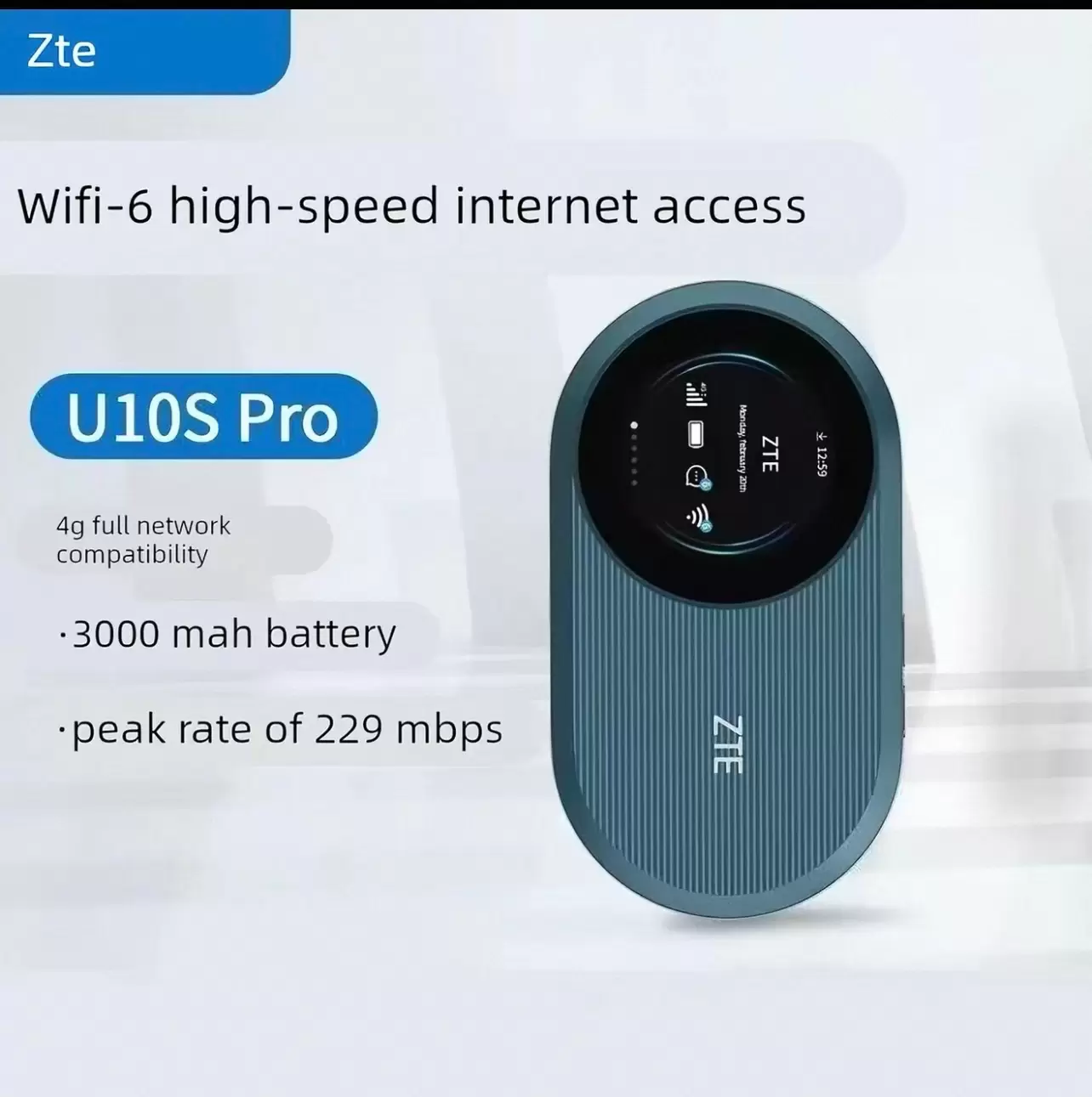 Zte U10S Pro Portable Wifi6 Full Netcom 4g + Wireless Router Car High-Speed Internet 3000 Mah